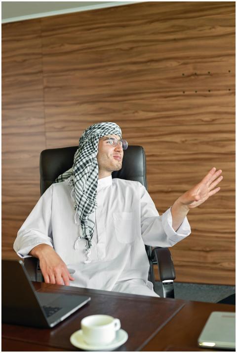 Middle Eastern businessman in a traditional attire