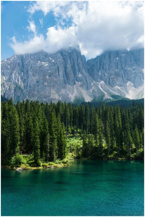 Stunning view of the Dolomites reflecting in a cle