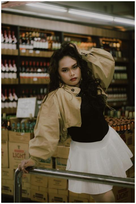 Stylish Woman Liquor Store