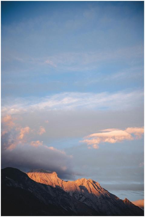 Peaceful mountain landscape with sunset hues in Au