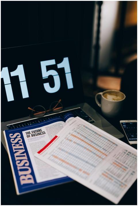 A workspace featuring business analytics documents