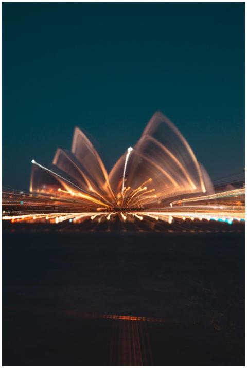 Artistic night view of the Sydney Opera House with
