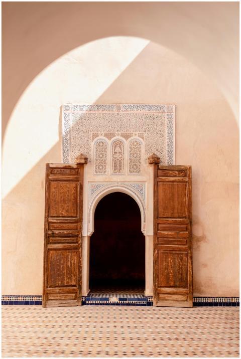 Beautiful Moroccan architecture featuring a wooden