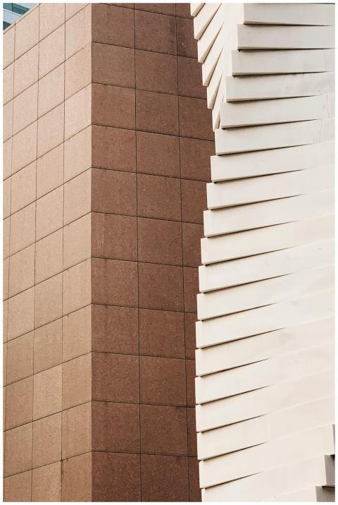 Close-up of contemporary urban building facade wit
