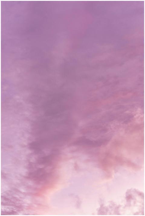 Low angle of spectacular sunset sky with purple fl