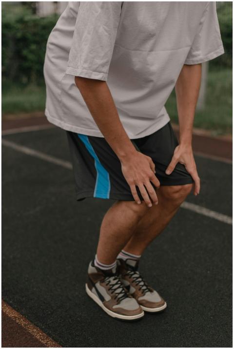 Man in sportswear takes a break during outdoor run