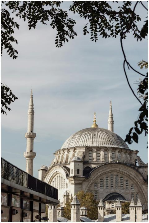 A picturesque mosque with minarets in Istanbul, fr