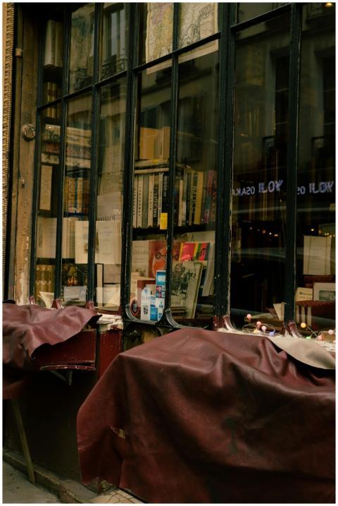 Explore the vintage allure of a Parisian bookshop
