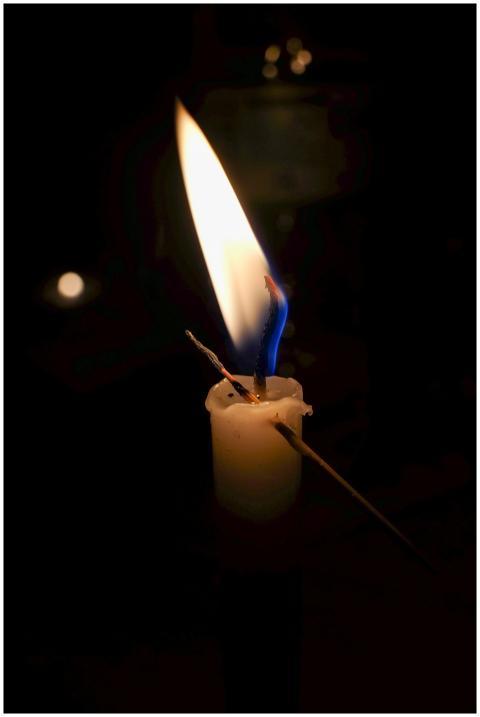Candle Flame Illuminating Darkness