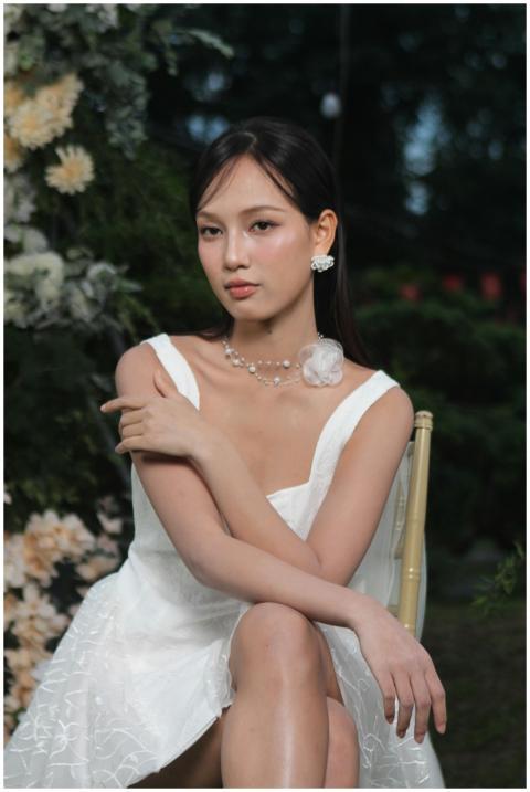 Elegant Woman White Dress