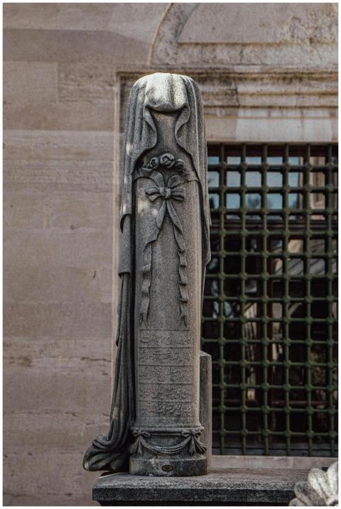 Detailed Ottoman tombstone with Arabic inscription