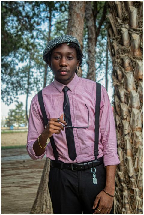 Stylish Young Man Suspenders