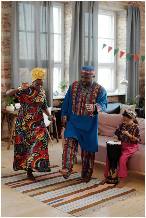 A joyful family celebrating Kwanzaa with tradition