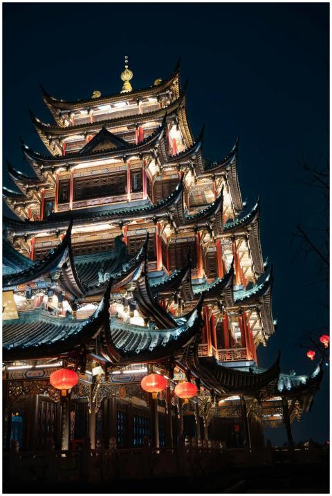 Beautiful traditional Chinese pagoda in Chongqing