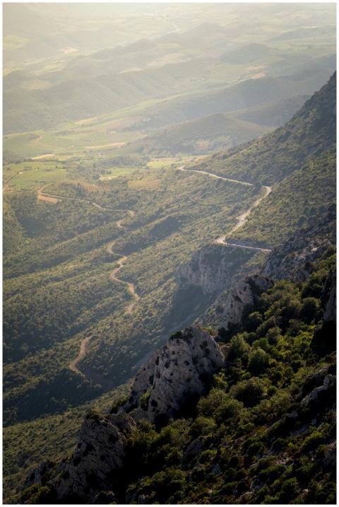 Breathtaking aerial view of rugged mountains and w