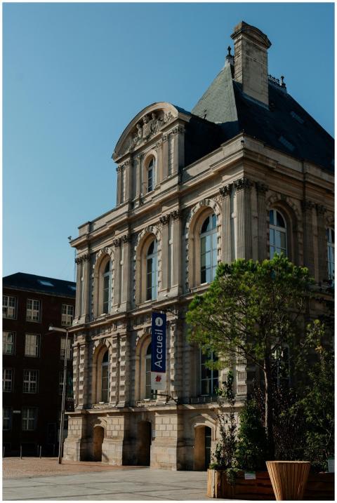 Elegant historic building under clear blue sky in
