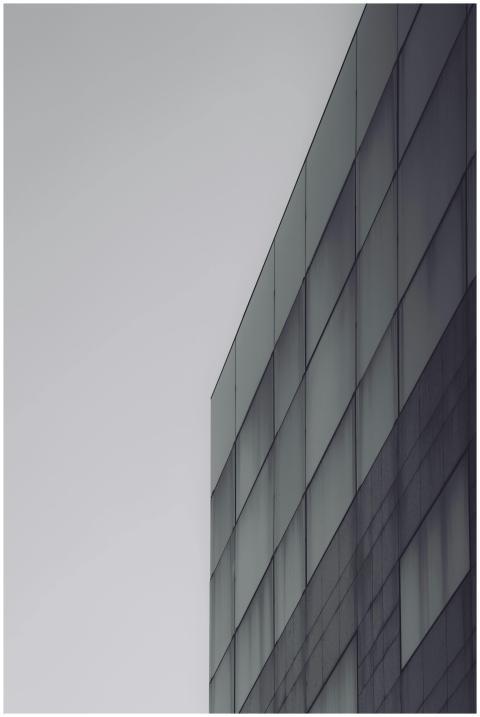 Minimalist geometric facade of a modern building i