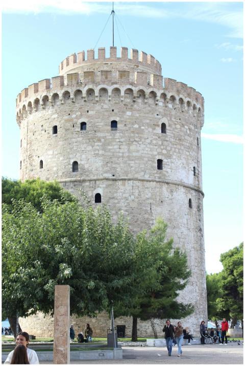Capture of the historic White Tower in Thessalonik