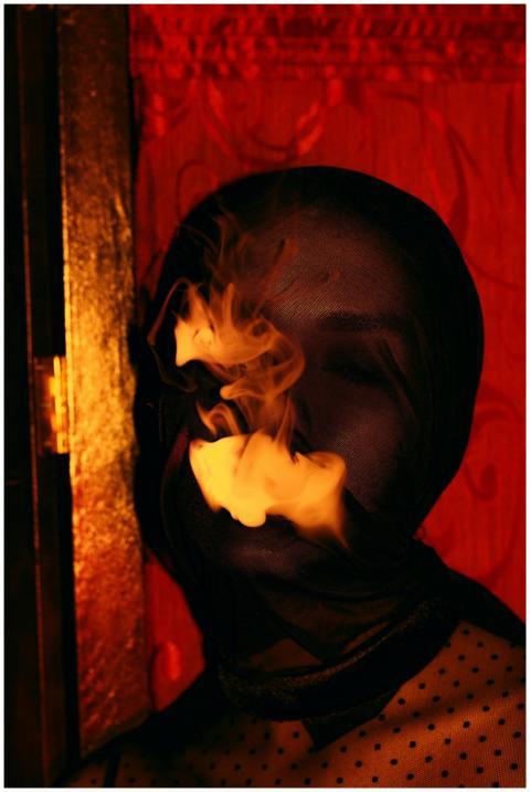 Mysterious figure with smoke highlighting hidden f