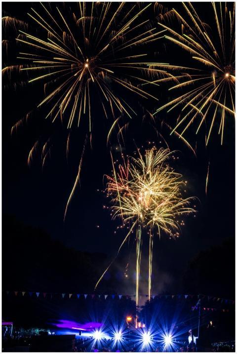 Stunning fireworks light up the night sky during a