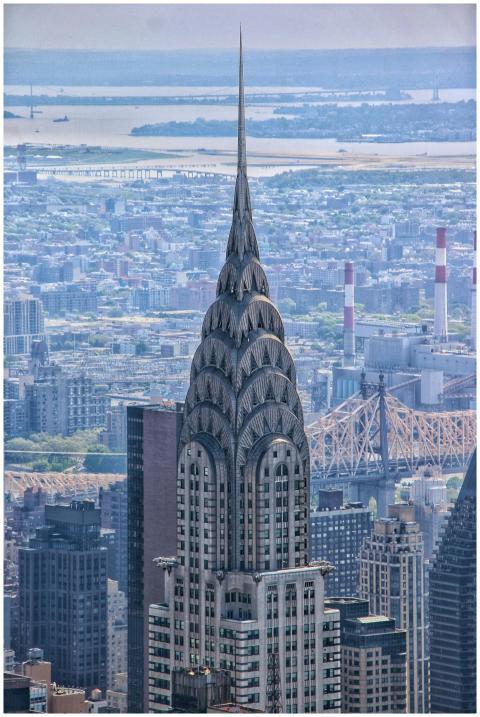 Iconic view of the Chrysler Building amidst New Yo