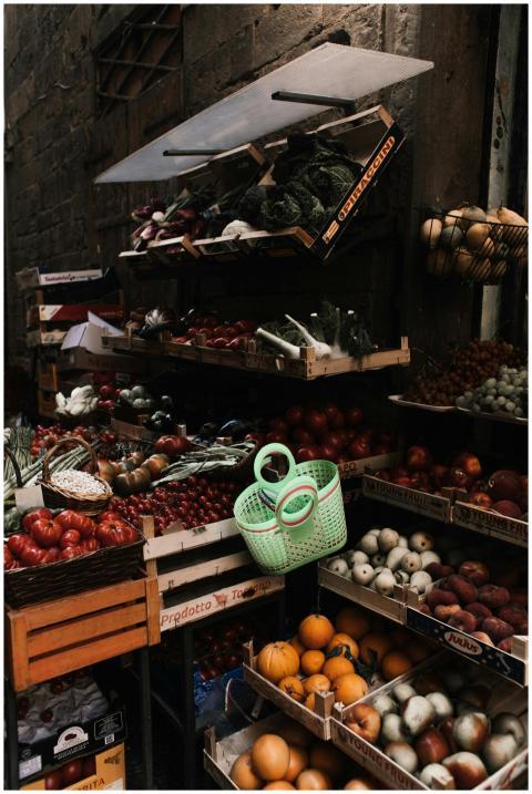 A vibrant display of fresh fruits and vegetables a