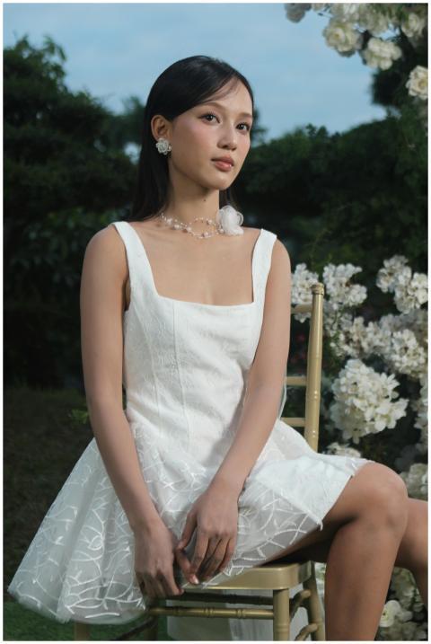 Elegant Woman White Dress