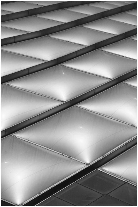 Abstract black and white photo of a modern archite