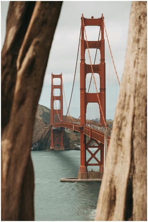 A scenic view of the iconic Golden Gate Bridge fra