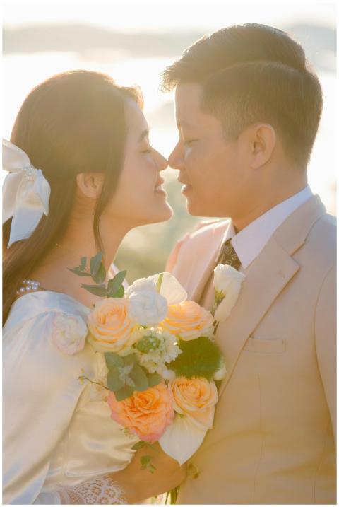 Romantic Couple Wedding Sunset