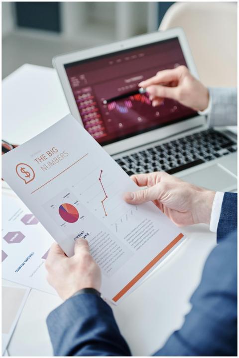 Business professionals reviewing financial charts