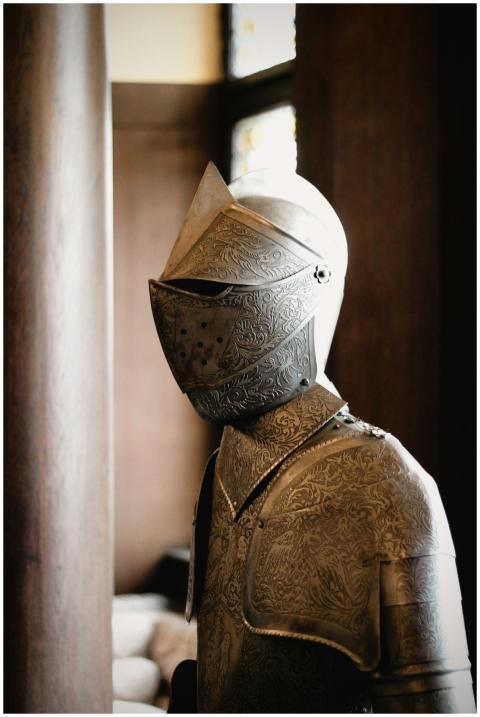 Intricately designed medieval armor at Cochem Cast