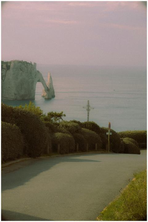 Beautiful landscape of the Etretat cliffs overlook