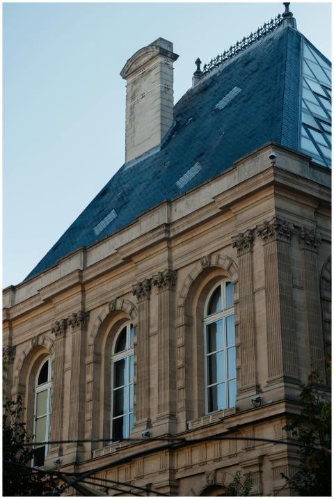 Elegant historic French architecture with detailed