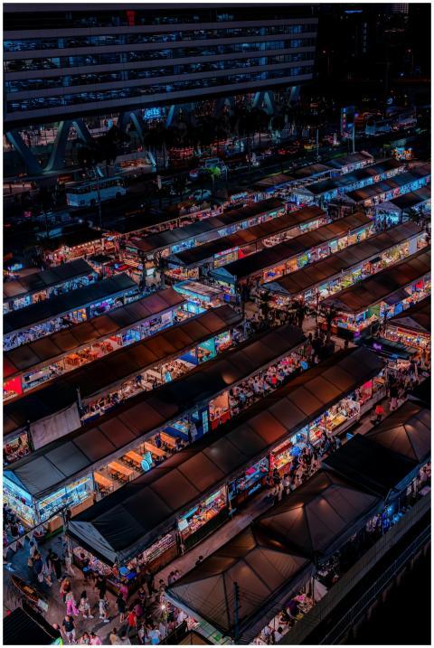 Explore the bustling night market in Bangkok, Thai
