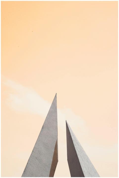 Modern minimalist architecture featuring sharp geo