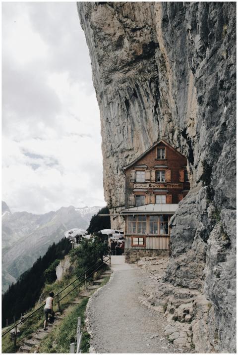 Discover the awe-inspiring cliffside Gasthaus at E