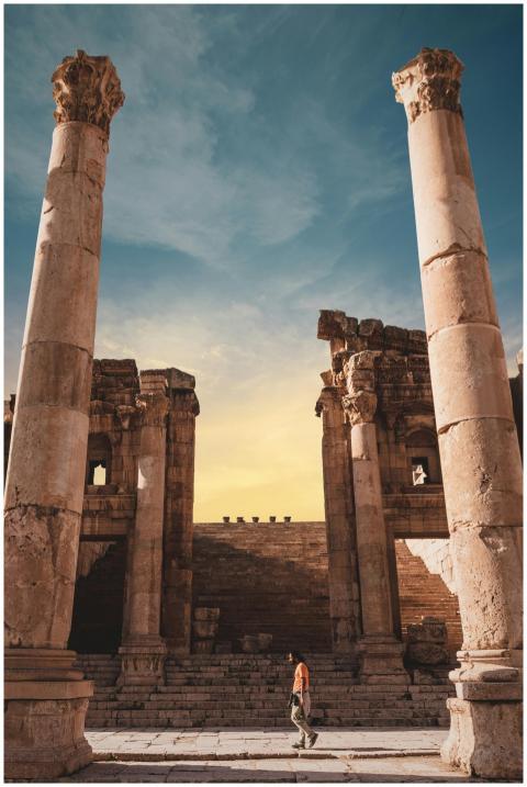 Explore the ancient Roman ruins in Jerash, Jordan,