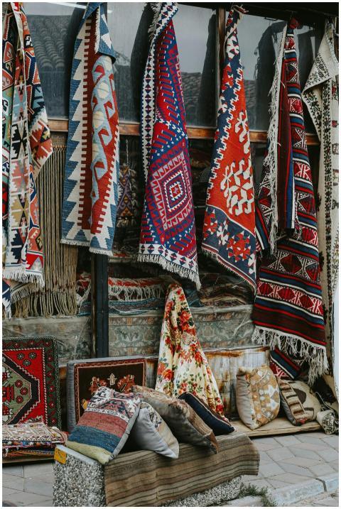 A vibrant collection of traditional Turkish rugs a