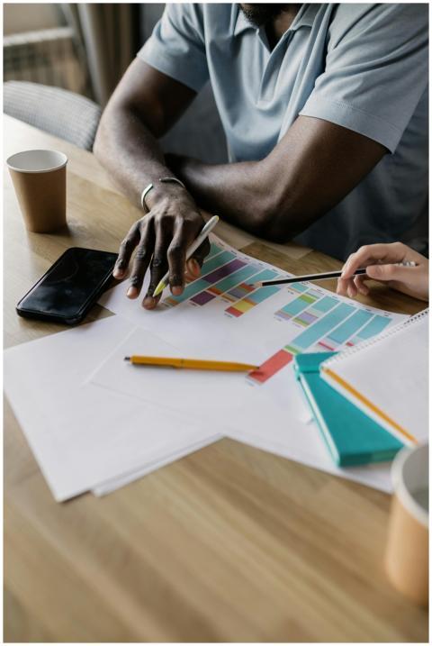 Two business professionals collaborating on a colo