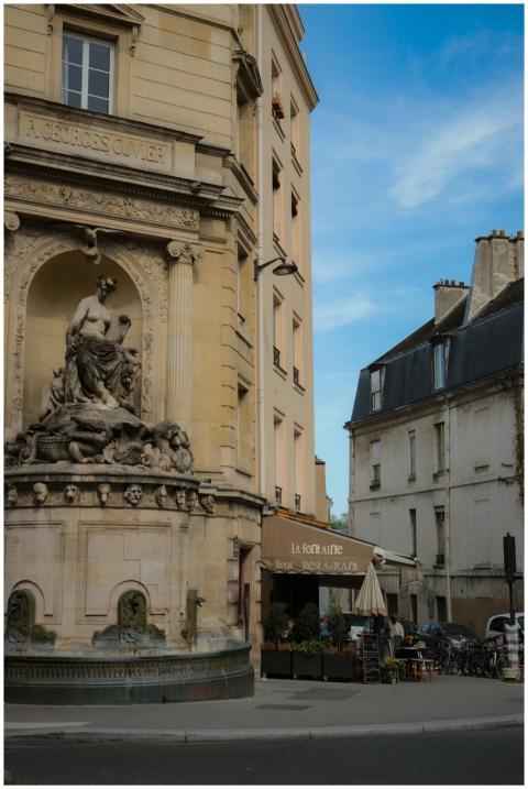 Charming Paris corner with La Fontaine Cuvier and