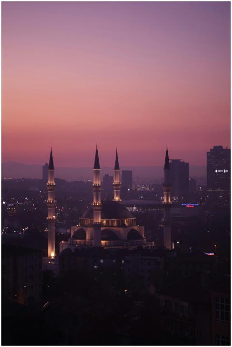 Pink Sunset Over Cityscape