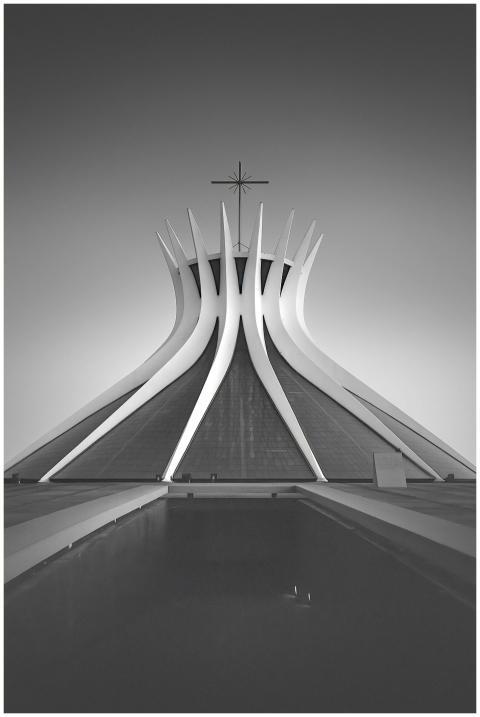 A striking view of Brasília's Cathedral with uniqu