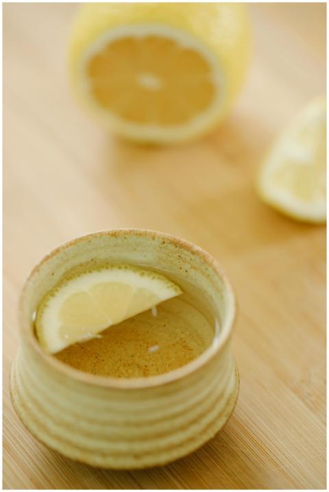 From above of oriental cup of green tea with aroma