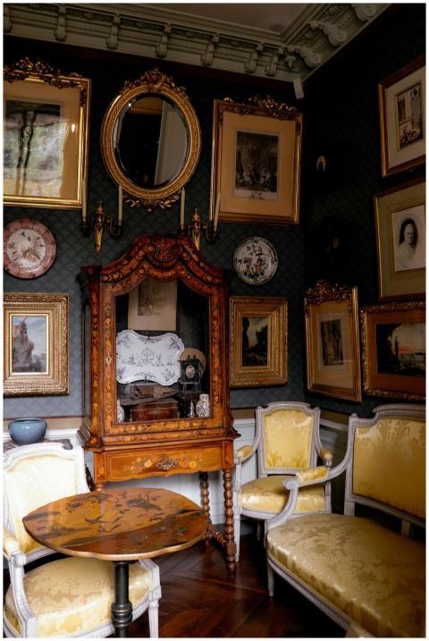Vintage Parisian room adorned with antique furnitu