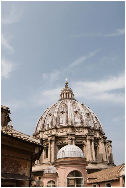 Low angle view of the majestic dome at St. Peter's