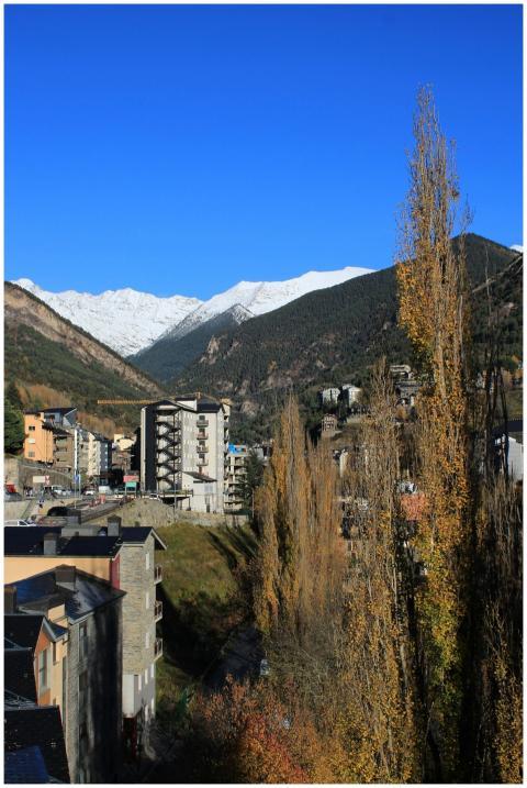 Beautiful landscape of La Massana, Andorra with sn