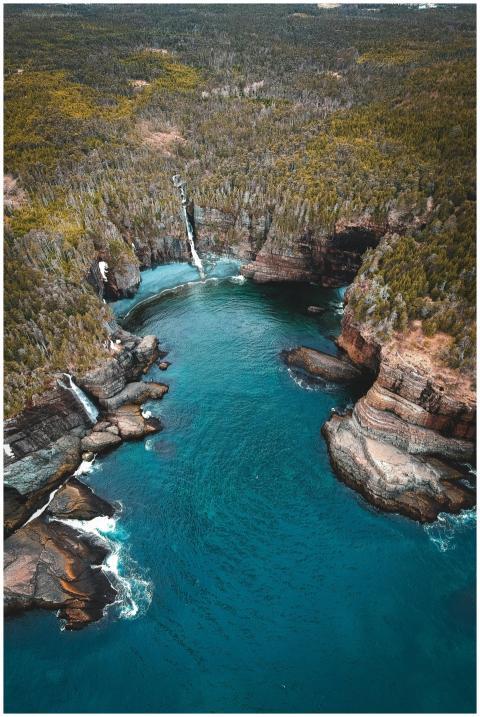 A breathtaking aerial shot of Flatrock, Canada wit