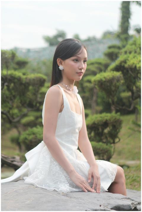 Elegant Woman White Dress