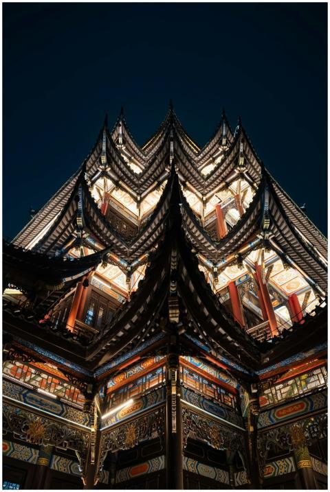 Stunning upward view of a traditional Chinese stru